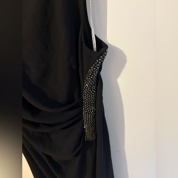Halston Heritage Black Maxi Dress with Embellished Detail - Picture 2 of 5